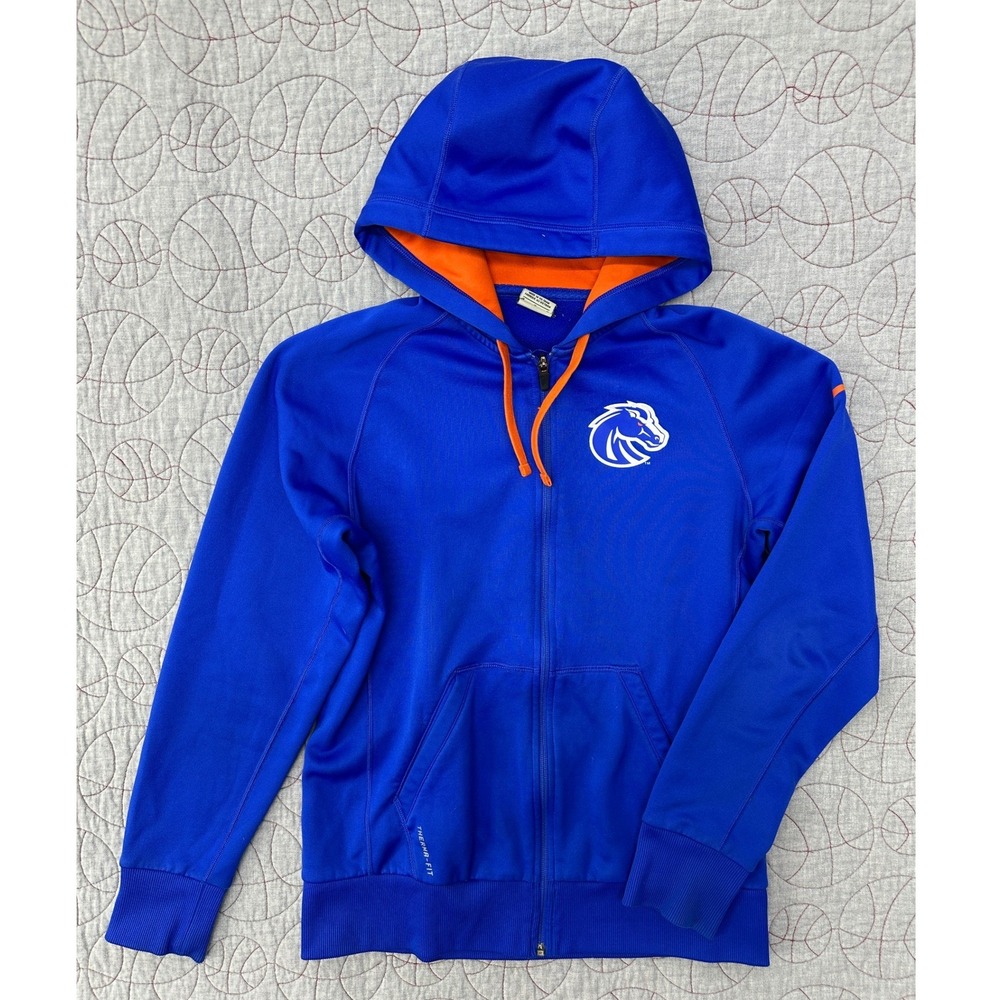 Nike Full Zip Hoodie Blue Boise State Broncos Therma-FIT /‎ Men's Medium